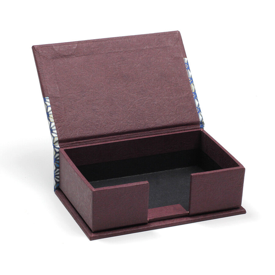 Yuzen Paper Card Box || Hemp Leaf Blue