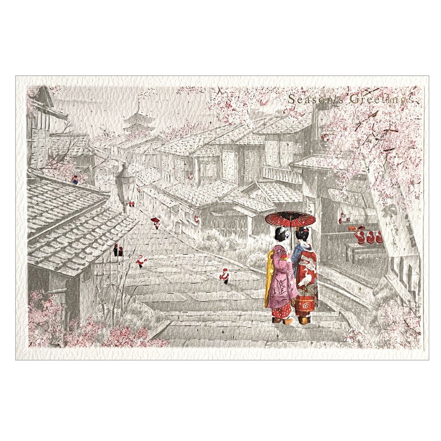 Mini Santa Christmas Card with Envelope - Apprentice of Geisha
