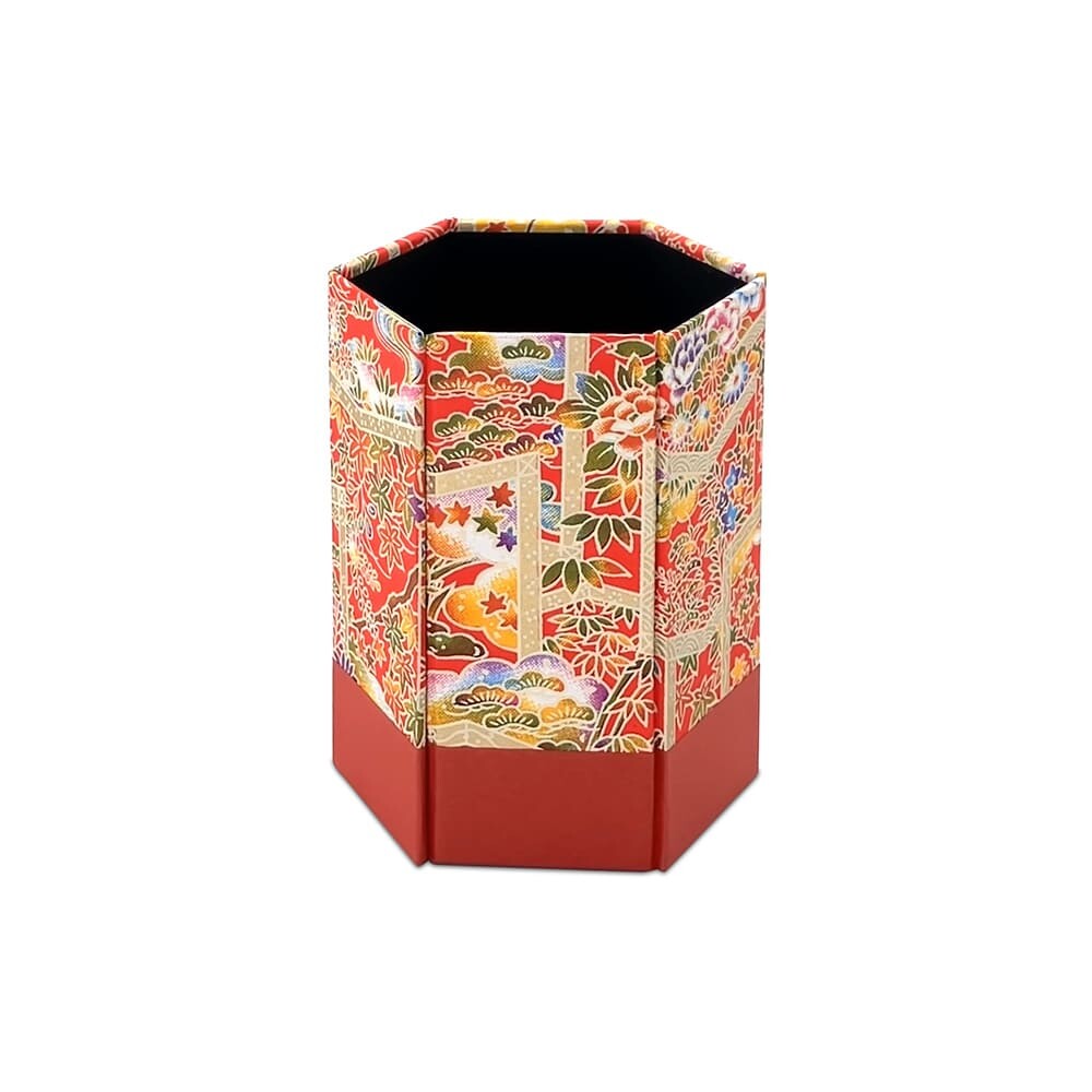 Wagamikoji - Foldable Hexagonal Pen Holder, Folding Screen Pattern