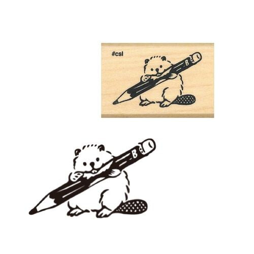 Kodomo No Kao Stamp Note Pencil Beaver