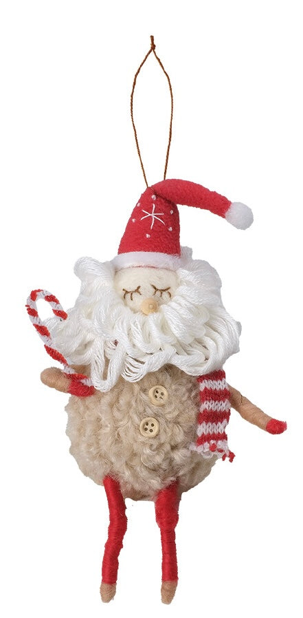 CM1747s Wool Felt Ornament Natural Santa