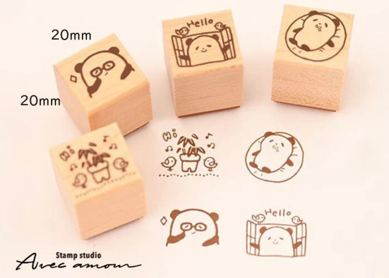 Stamp Set of 4 Panda
