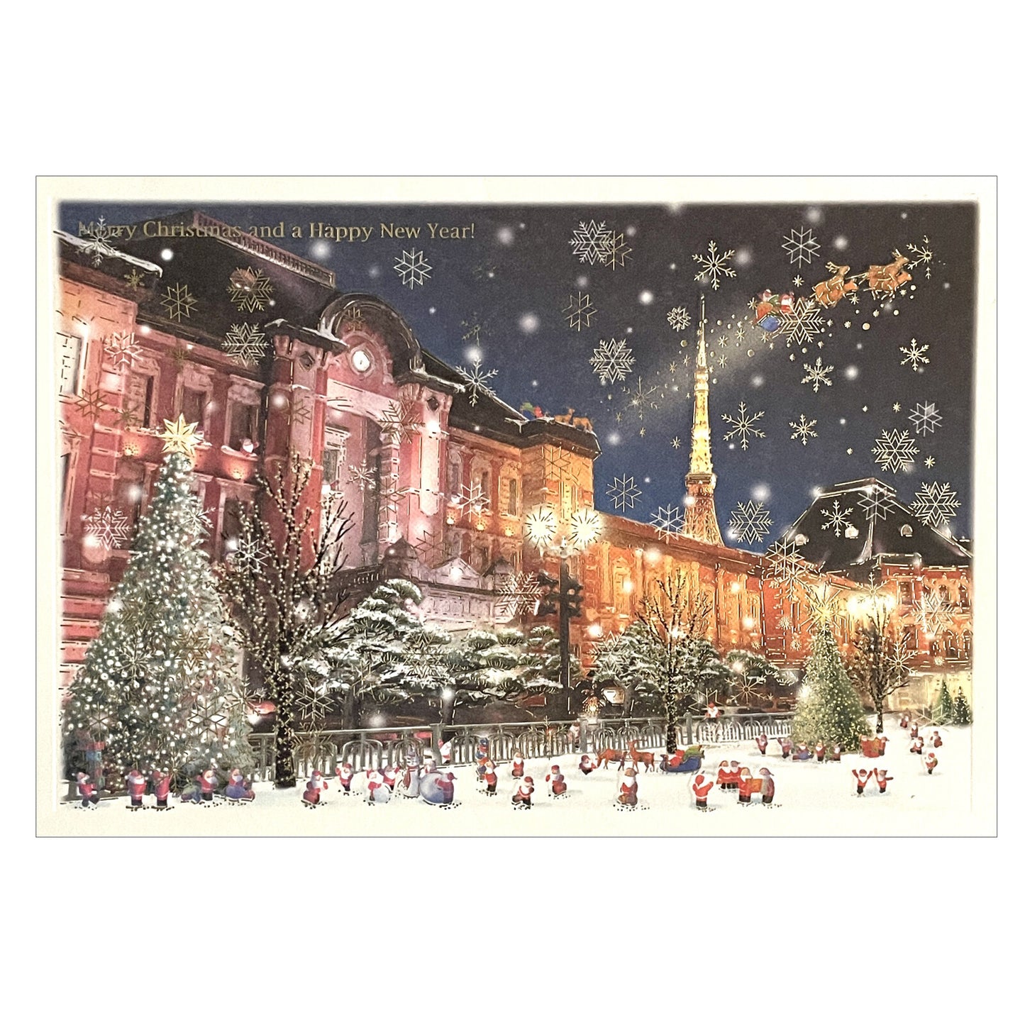 Mini Santa Christmas Card with Envelope - Tokyo Station