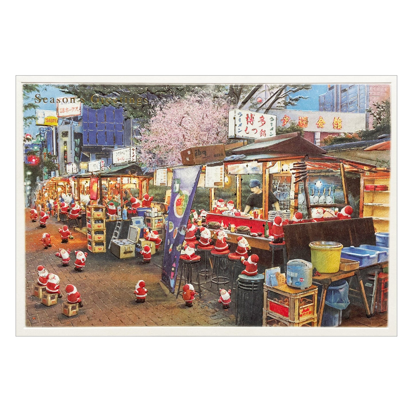 Mini Santa Christmas Card with Envelope - Hakata