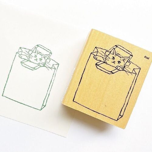 Kodomo No Kano Stamp Paper Bag Cat