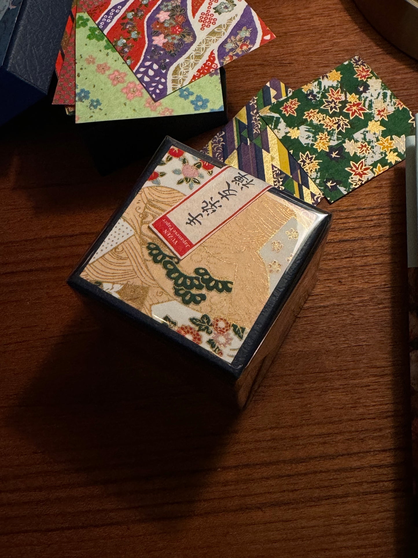 Yuzen Origami Paper Box – Blue
