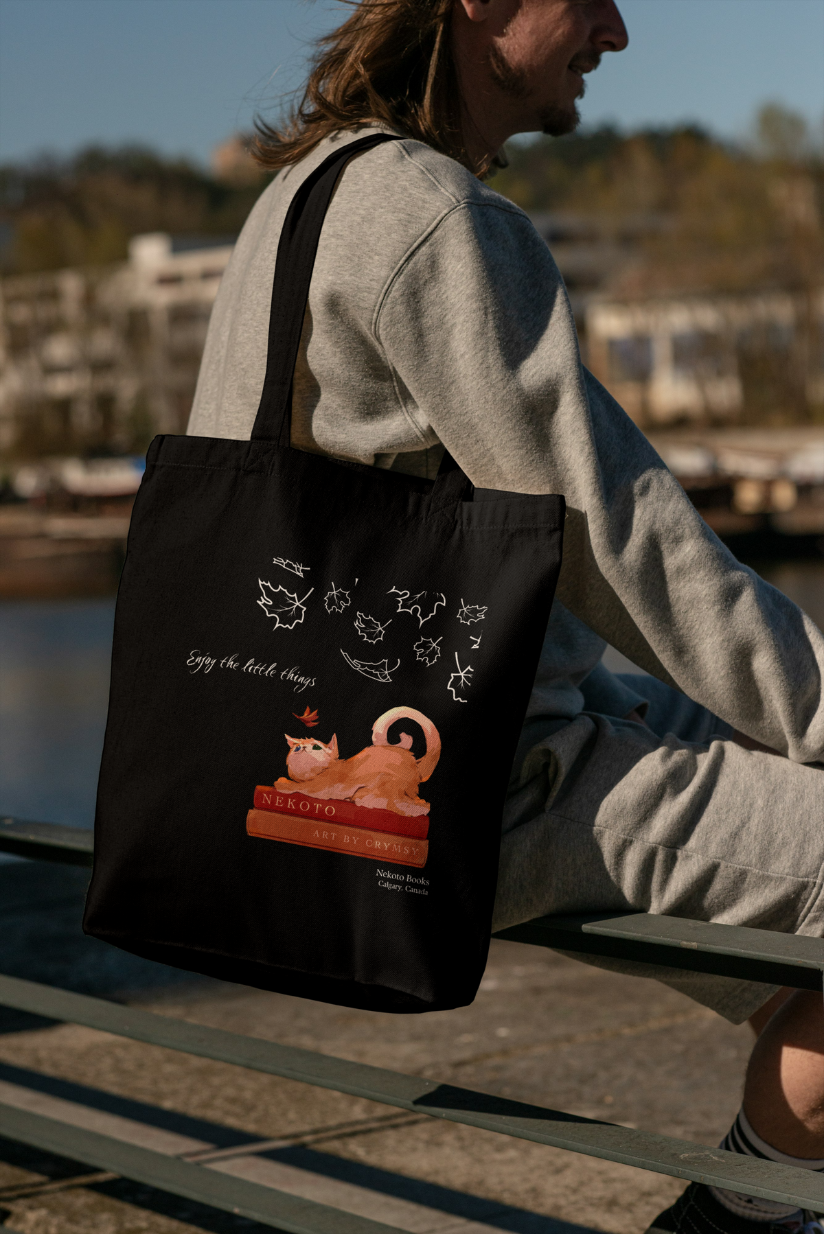 Nekoto Books x Crymsy Tote Bag - Enjoy the Little Things