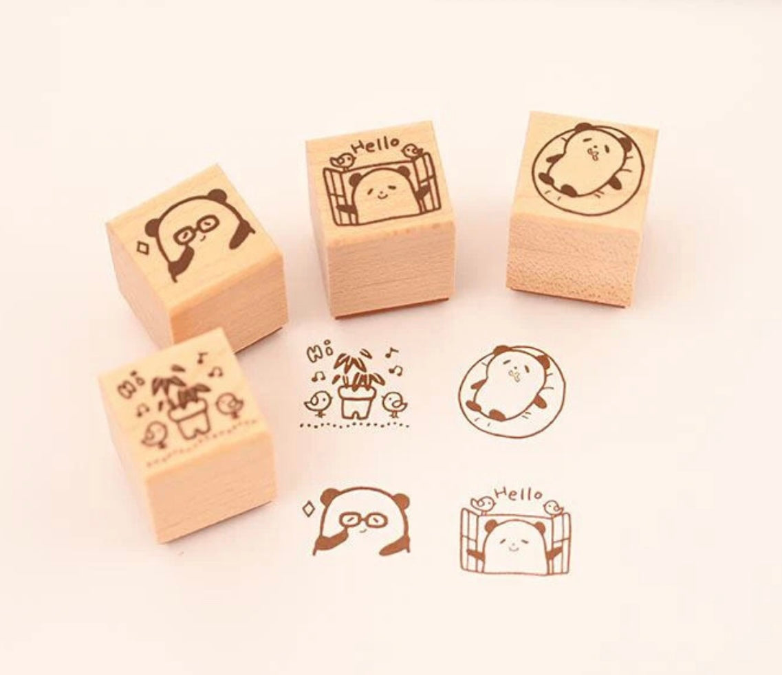 Stamp Set of 4 Panda