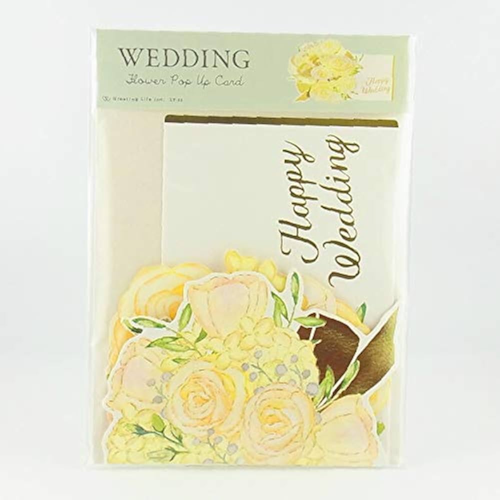 Wedding Flower Pop-Up Card - Light Roses