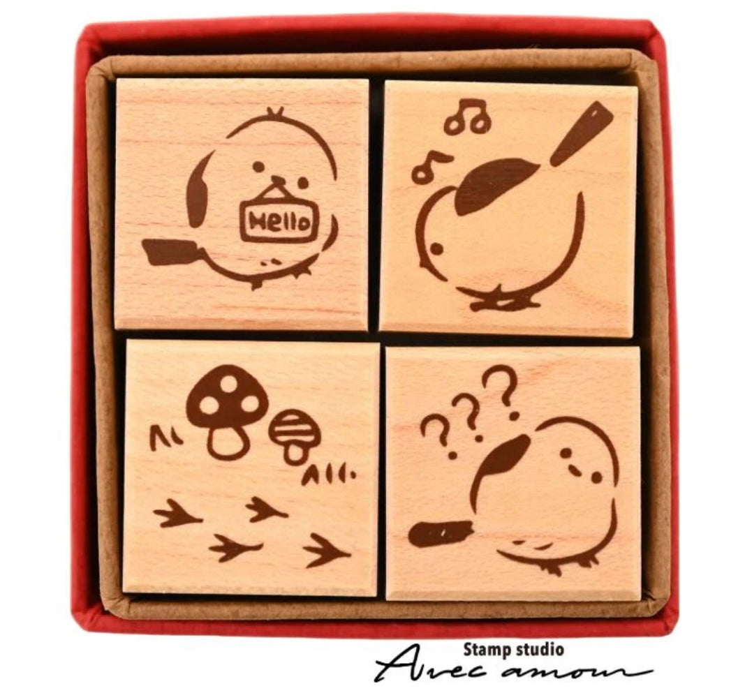 Stamp Set of 4 Shimaenaga