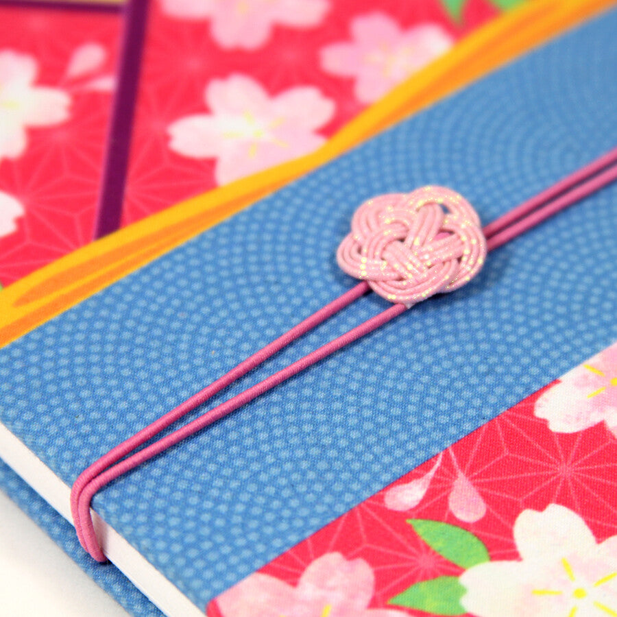 Wagamikoji - Accordion Paper Notebook Harin Cherry Blossom Kimono