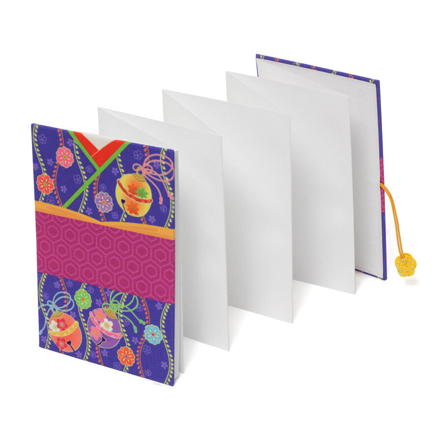 Wagamikoji - Accordion Paper Notebook Tatewakini Suzu  Kimono
