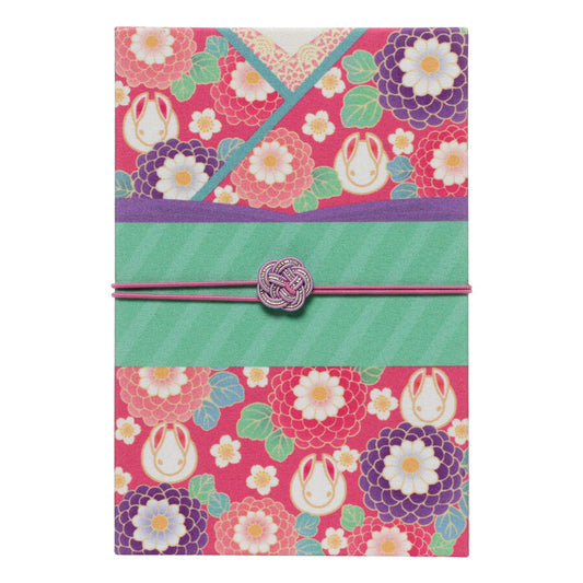 Wagamikoji - Accordion Paper Notebook Hananari Kimono, Hana-Usagi