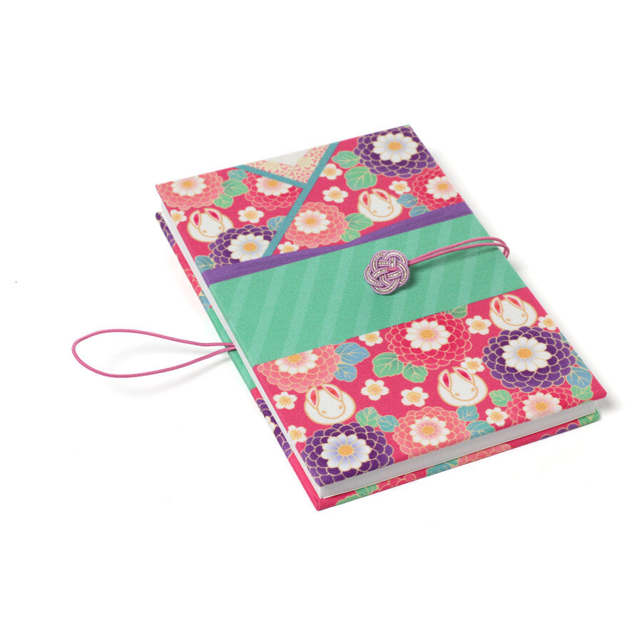 Wagamikoji - Accordion Paper Notebook Hananari Kimono, Hana-Usagi