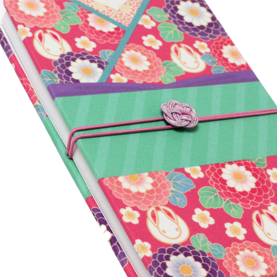 Wagamikoji - Accordion Paper Notebook Hananari Kimono, Hana-Usagi
