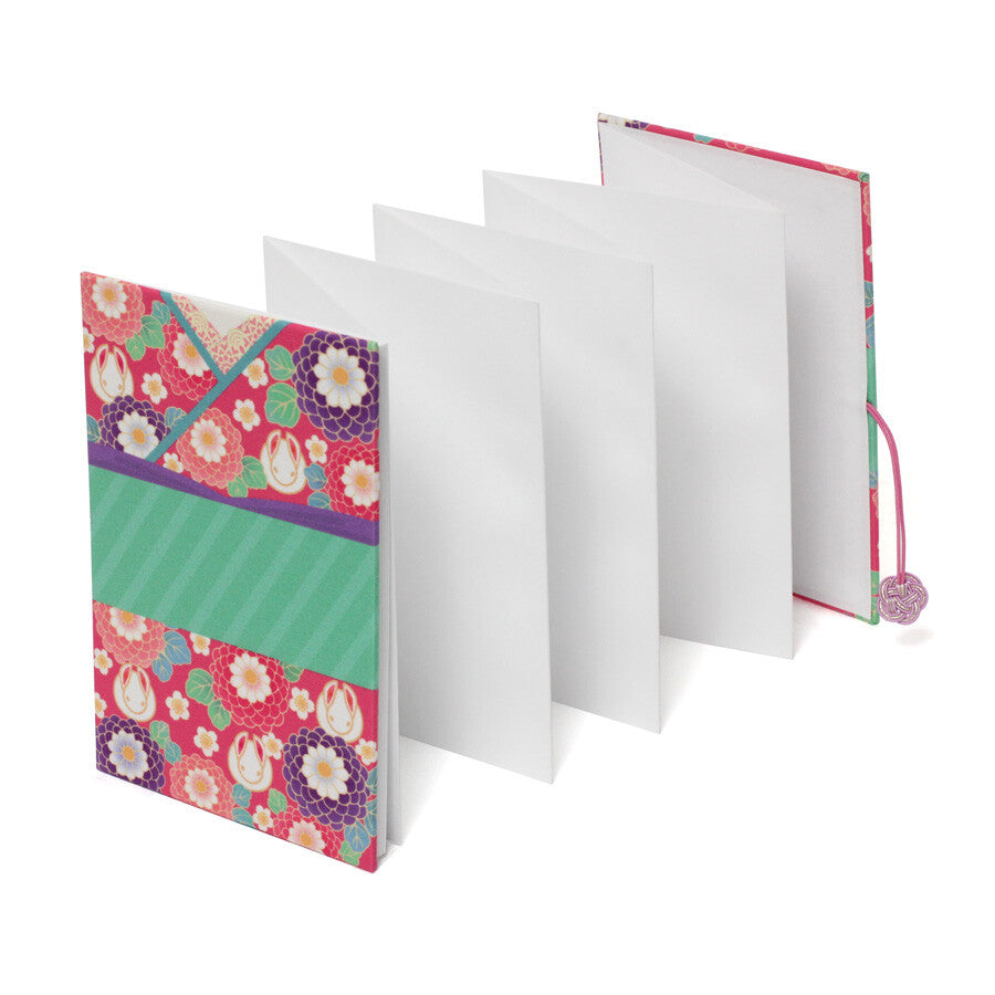 Wagamikoji - Accordion Paper Notebook Hananari Kimono, Hana-Usagi
