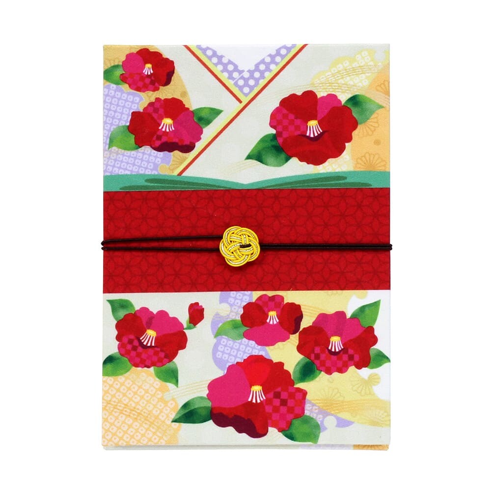 Wagamikoji - Red Seal Print Book, Camellia Japonica with Snowflake