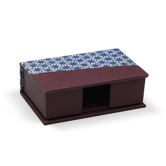 Yuzen Paper Card Box || Hemp Leaf Blue