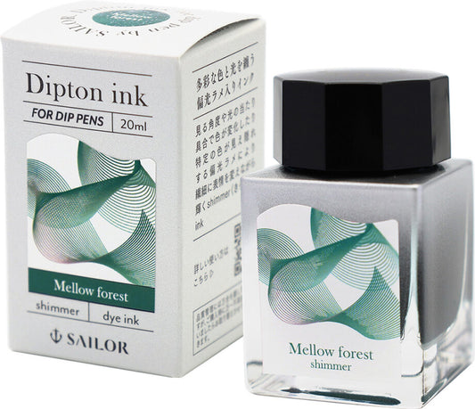 Sailor Dipton Shimmer Bottled Ink for Dip Pens - Mellow Forest 20ml