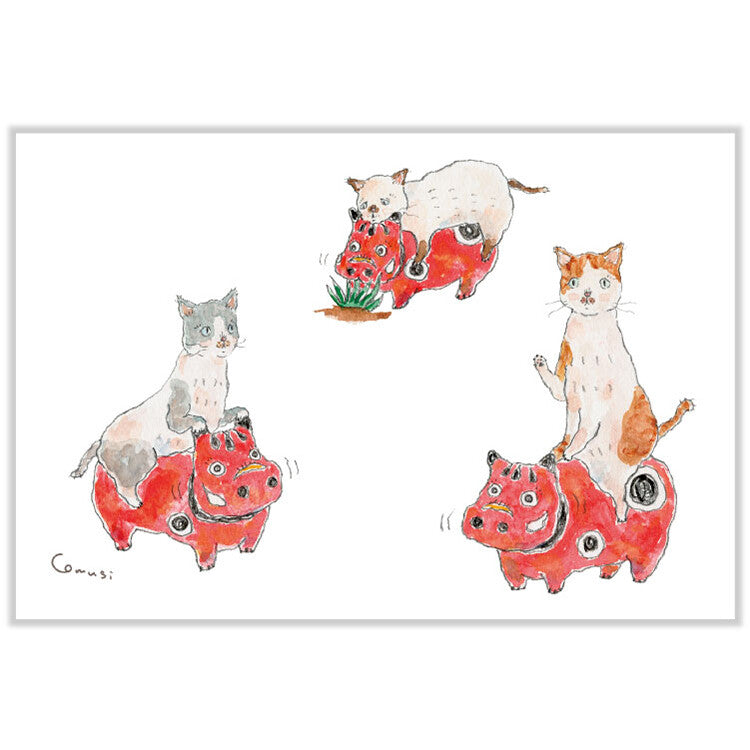 [Tocoro Comugi] Akabeko Patrol Cat - Postcard