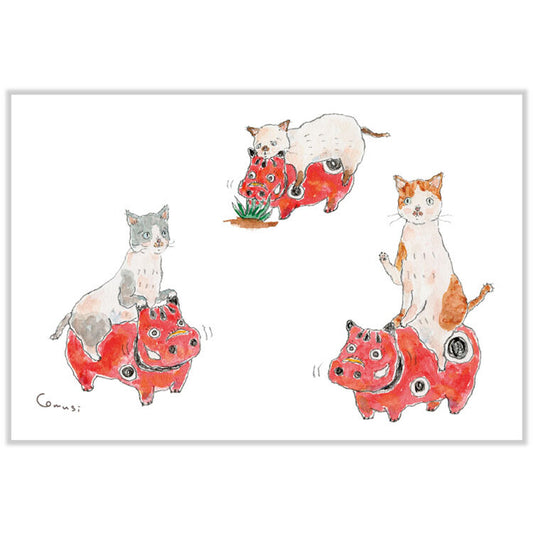 [Tocoro Comugi] Akabeko Patrol Cat - Postcard