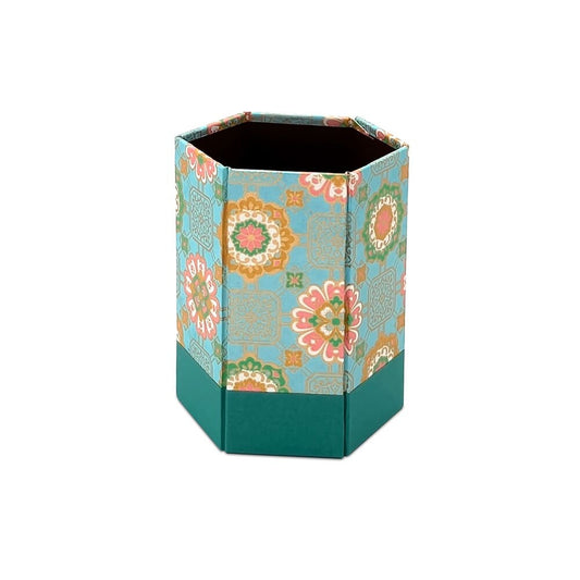 Wagamikoji - Foldable Hexagonal Pen Holder, Shokue Pattern
