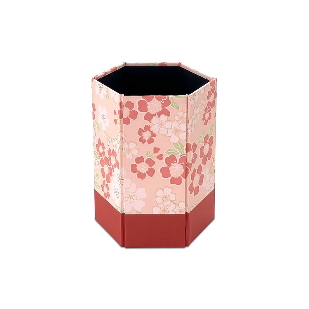 Wagamikoji - Foldable Hexagonal Pen Holder, Cherry Blossom in bloom