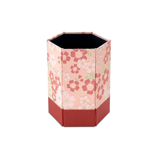 Wagamikoji - Foldable Hexagonal Pen Holder, Cherry Blossom in bloom