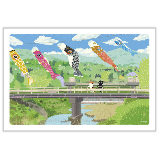 [Moritori Toshinori] Tabineko Postcard - Fish in the Sky (Spring)