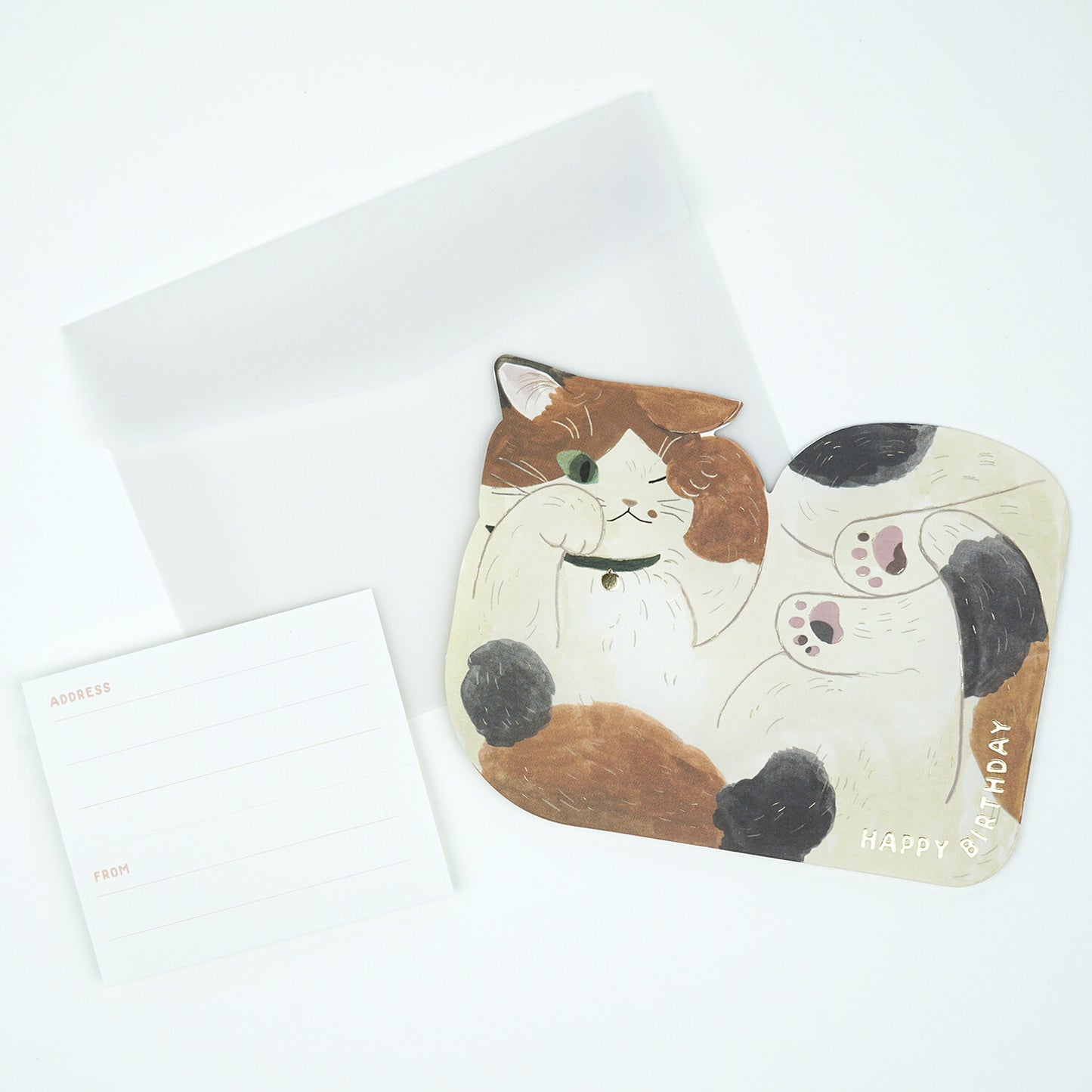 Gyukyu Neko Cat Birthday Card