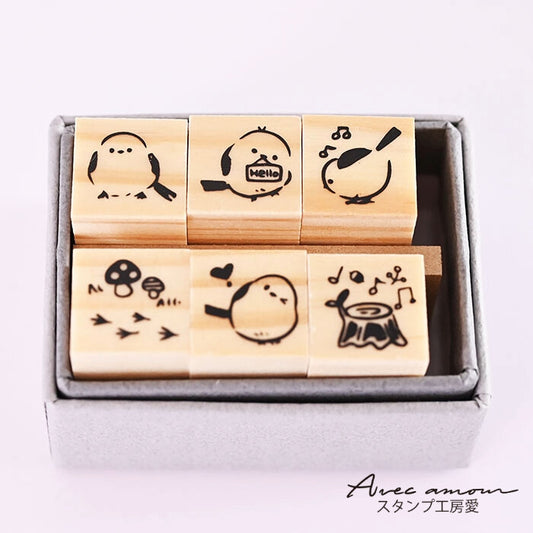 Mini Stamp Set of 6 - Shimaenaga