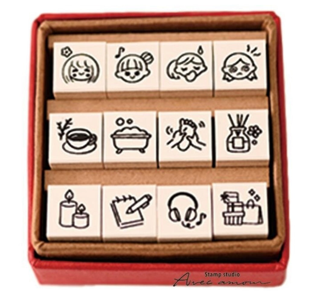 Petit Icon Stamps Mood Set of 12