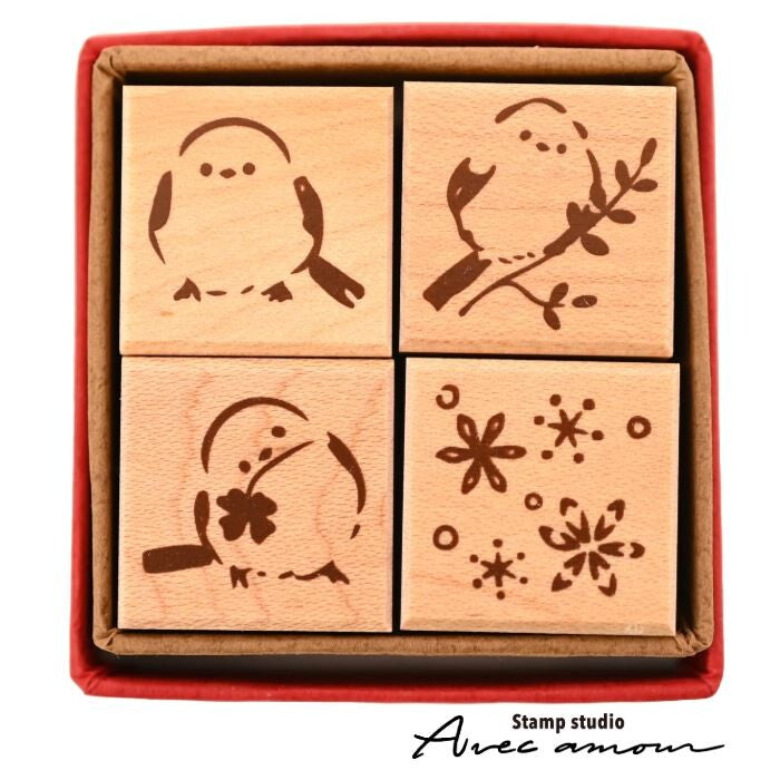 Stamp Set of 4 - Shimaenaga B