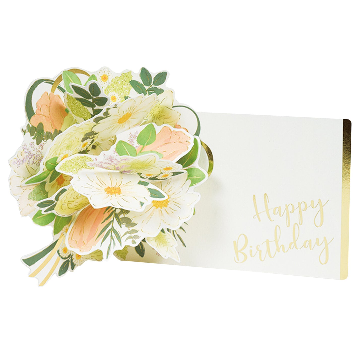 Birthday Flower Pop-Up Card - Green Florals