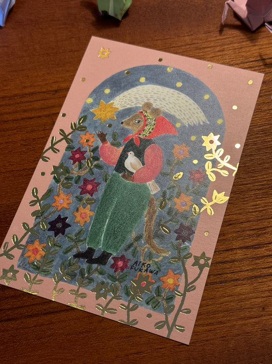 Aiko Fukawa || Cozyca Foil-Stamped Postcard Amulet