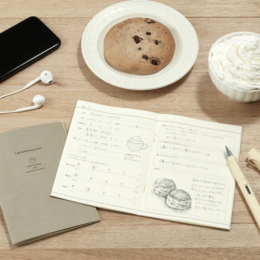 Cafe & Relaxing Time Notebook - Record the cafes you visit and your drink
