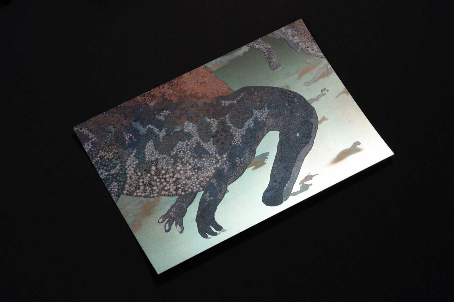 Kano Art Style Postcard - JD49 Floating Spinosaurus