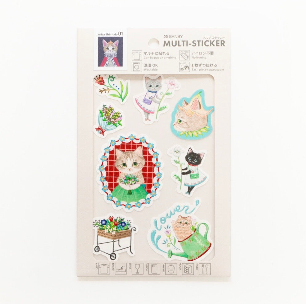 SANBY x Arisa Shimoda Multi-Sticker - Flower and Cat