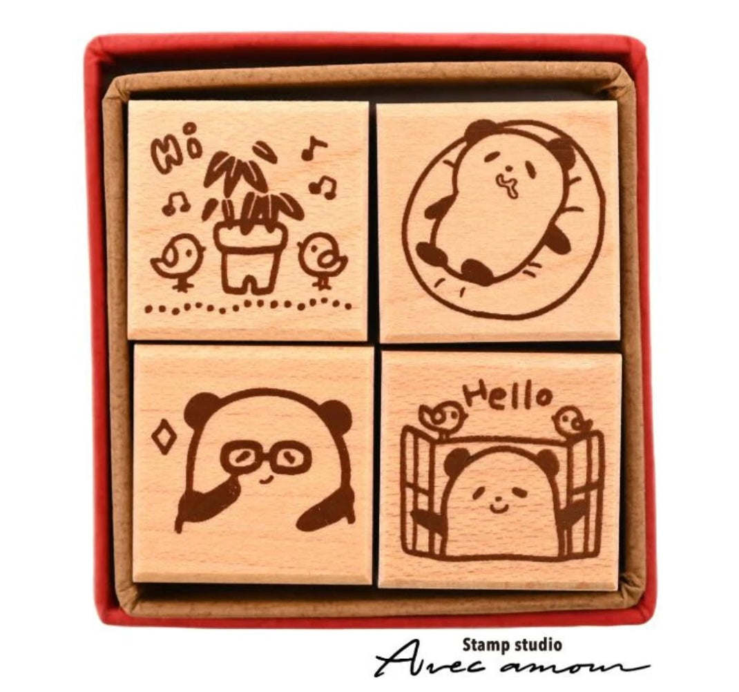 Stamp Set of 4 Panda