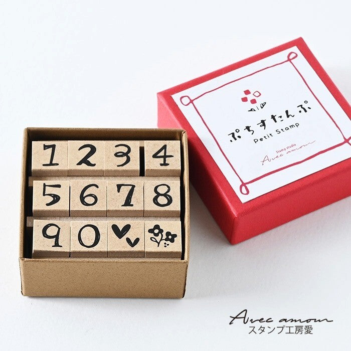 Petit Icon Stamps Numbers and Motifs Set of 12