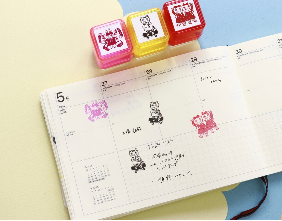 Yumi Kitagishi  || Stamp Portable Push-button 3 Types Pre-inked