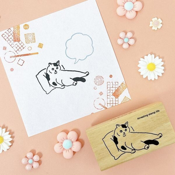 Kodomo No Kao Stamp Cushion Cat