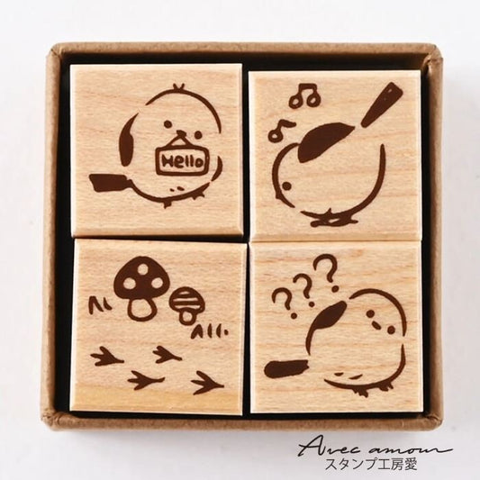 Stamp Set of 4 - Shimaenaga A