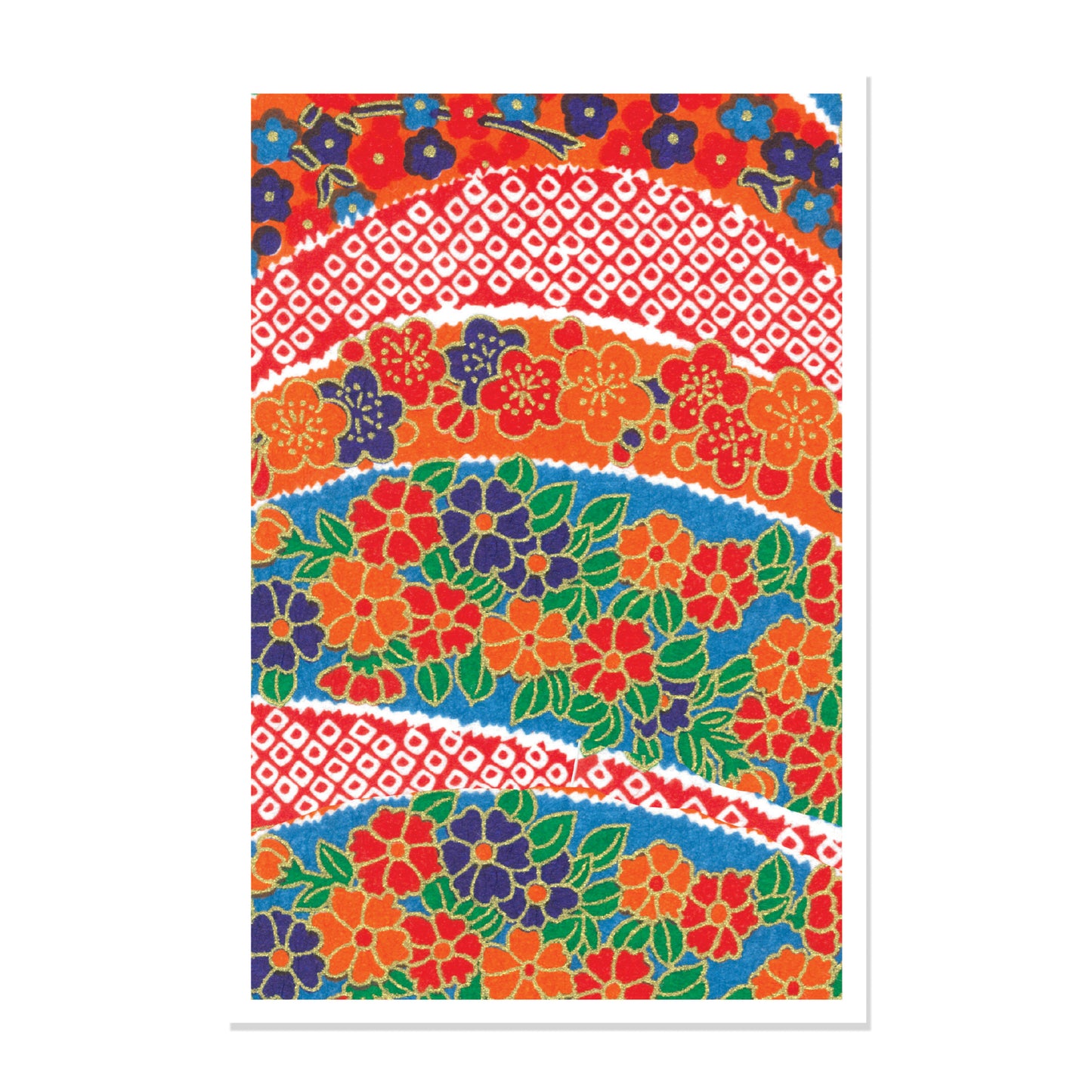Chiyogami Flowers Embossed Note Cards - 12 Cards