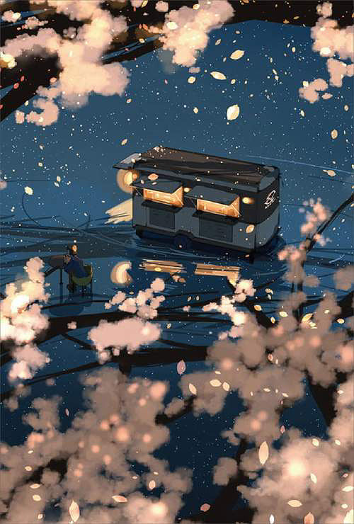 Full Moon Coffee Shop Postcard Book SPRING