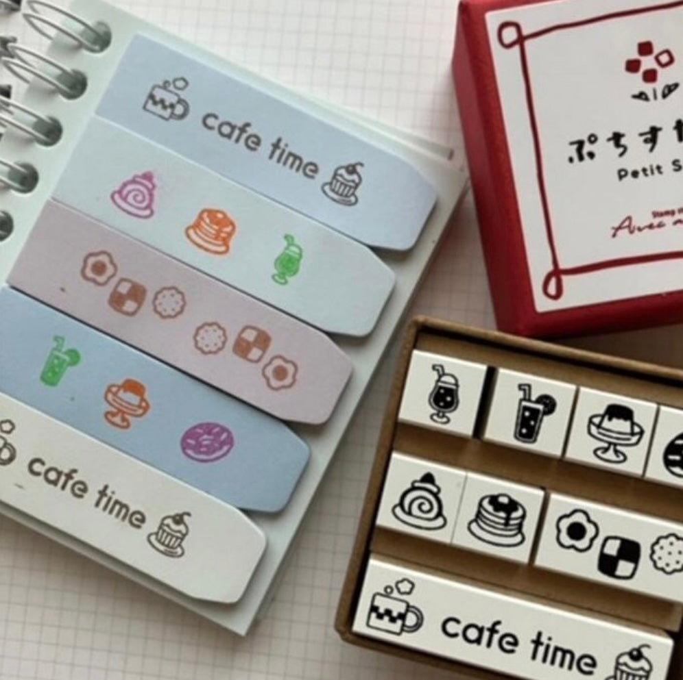 Petit Icon Stamps Cafe Menu Set of 8