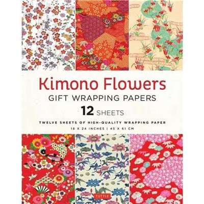 Kimono Flowers Gift Wrapping Papers - 12 sheets: 18 x 24 inch (45 x 61 cm) Wrapping Paper Sheets