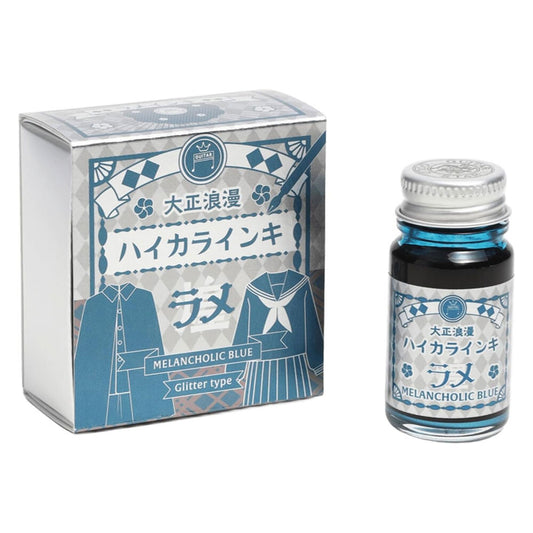 Teranishi Guitar Taisho Glitter Type Bottled Ink for Dip Pens - Melancholic Blue 12ml