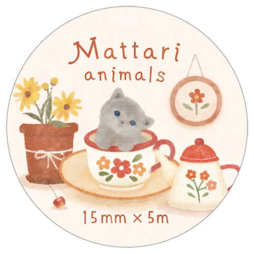 Mattari Animals Washi Tape - Day Kitty
