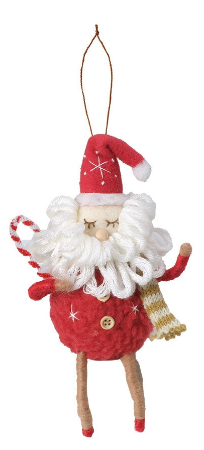 CM1747s Wool Felt Ornament Natural Santa